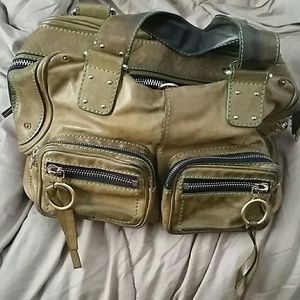 Auth Chloe distressed vert handbag